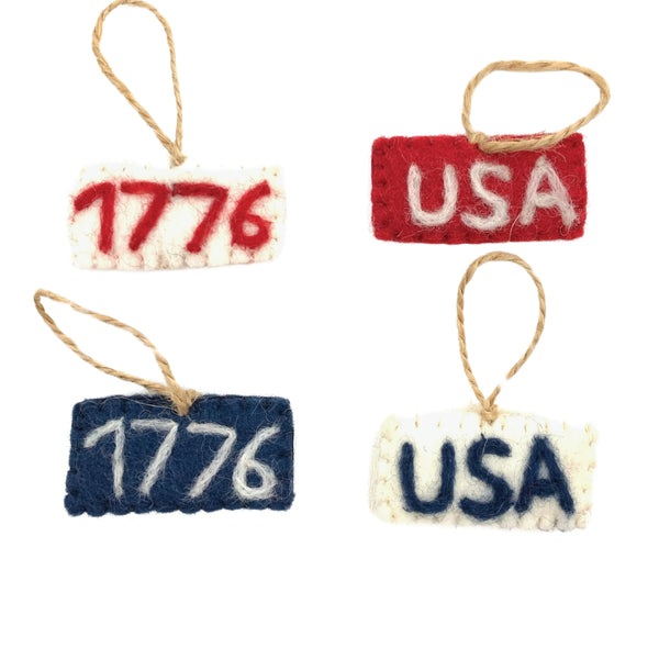 1776 Felt Ornaments