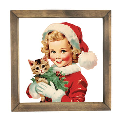 Little Santa with Kitten <br>Framed Print