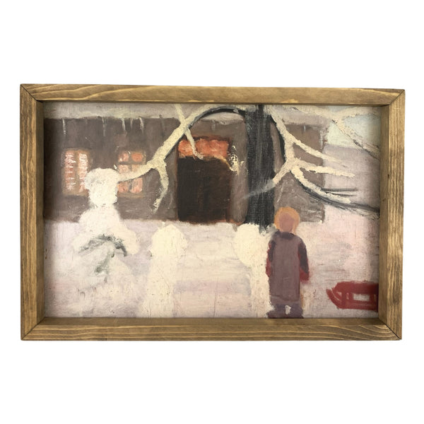 Boy in the Snow <br>Framed Print