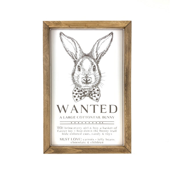 *CLOSEOUT* Wanted Bunny <br>Framed Saying