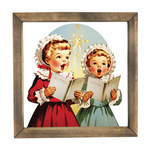 Two Vintage Carolers <br>Framed Print