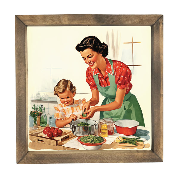 Baking with Mom <br>Framed Print