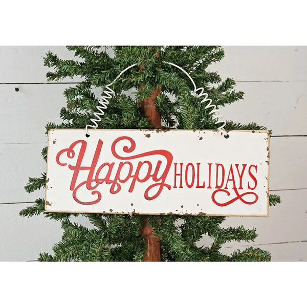 Happy Holidays Metal Plaque