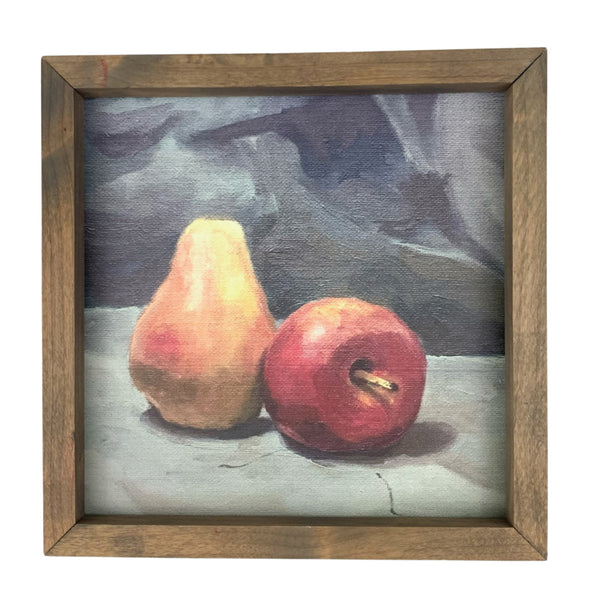 *CLOSEOUT* Still Life Apple and Pear <br>Framed Art