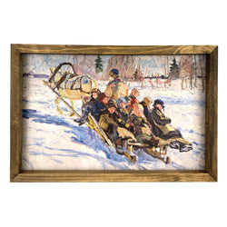 Children Riding in a Sleigh <br>Framed Print