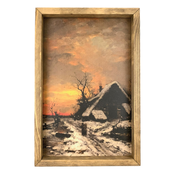 Evening Winter Landscape <br>Framed Print