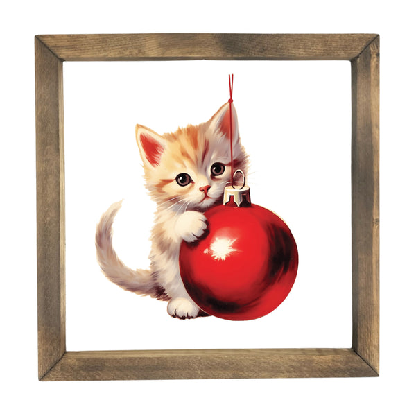 Kitten with Ornament <br>Framed Print