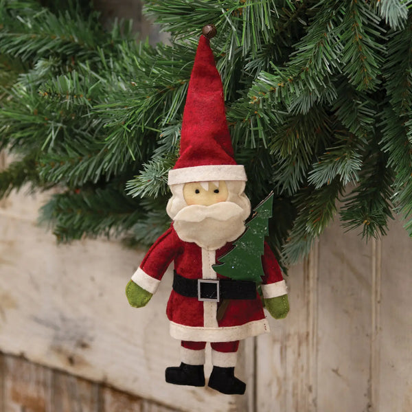 Stuffed Felt Santa Ornament