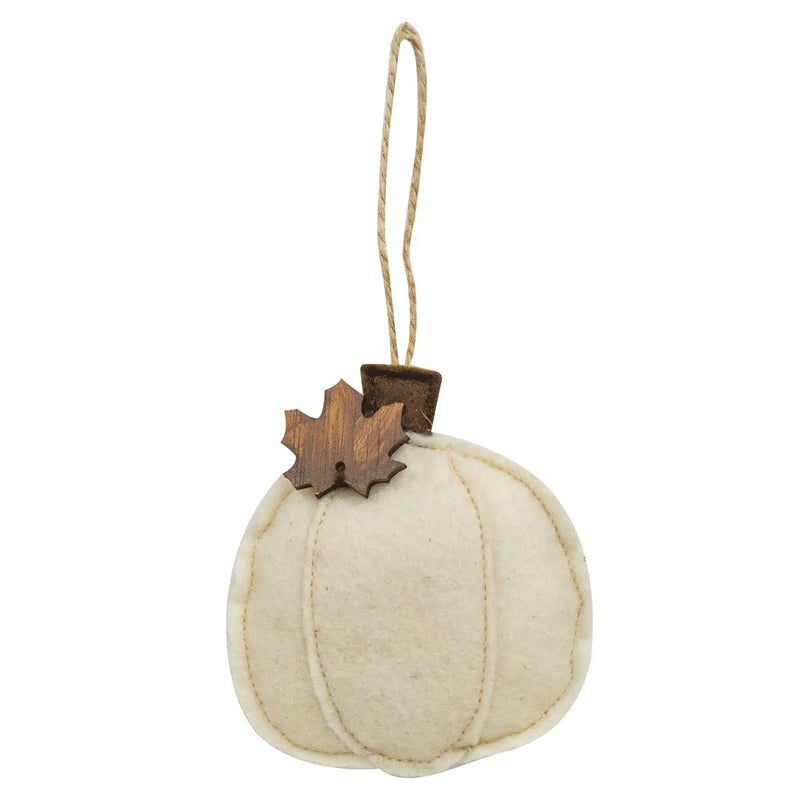 Cream Pumpkin Felt Ornament