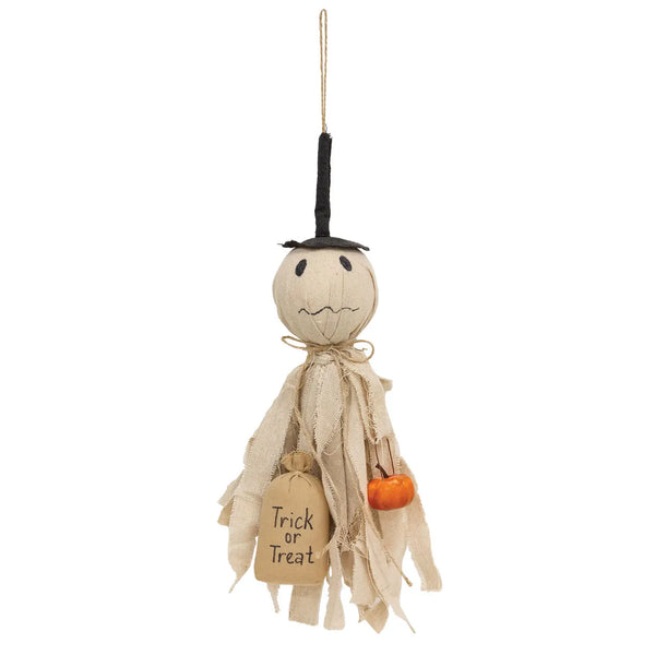 Trick or Treat Ghost Hanger with Pumpkin