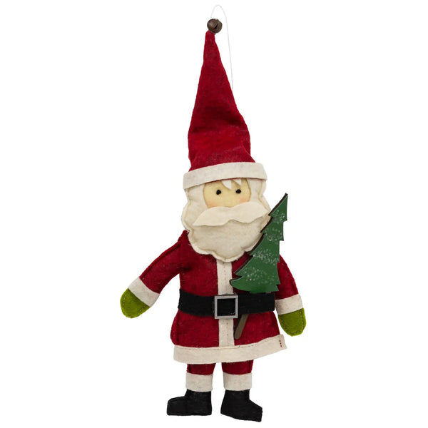 Stuffed Felt Santa Ornament