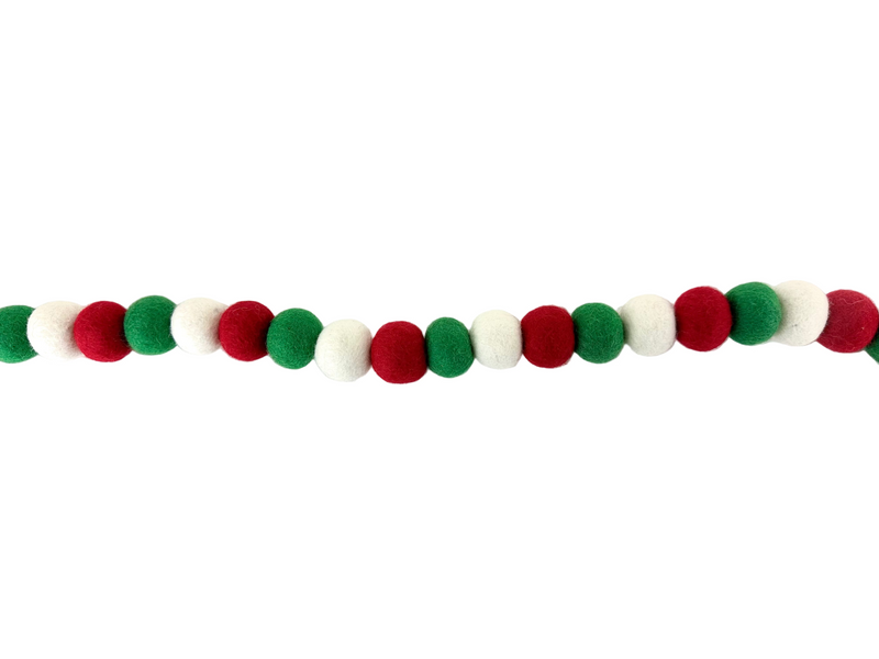 Felt Red/white/green Ball Garland