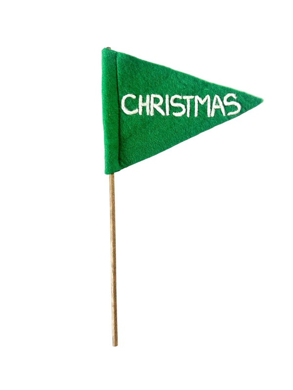 Christmas Green Felt Flag