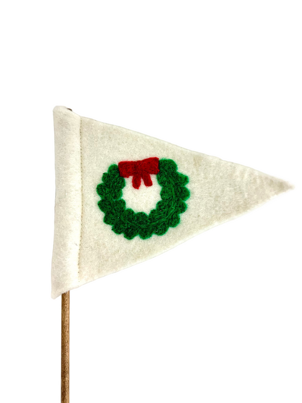 Christmas Wreath Felt Flag