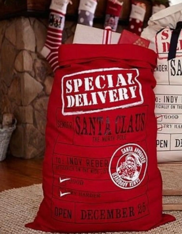 Red Special Delivery Santa Bag