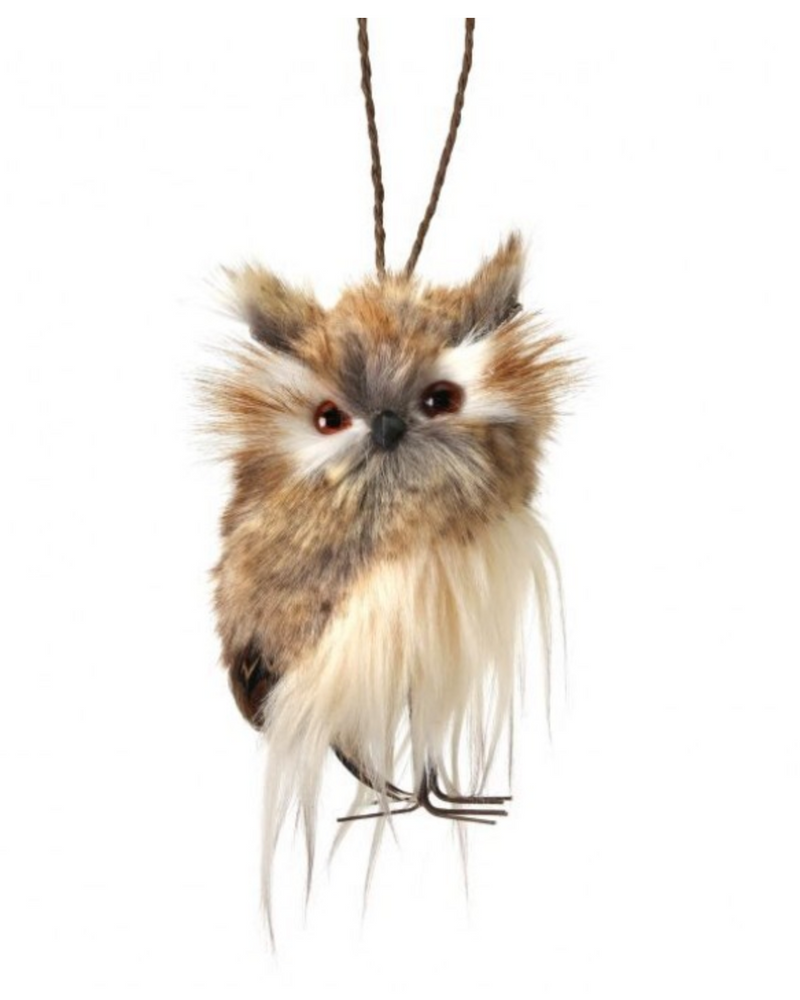 Brown Furred Owl Ornament
