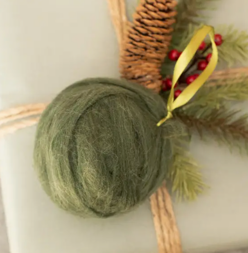 Hunter Green Yarn Ornament