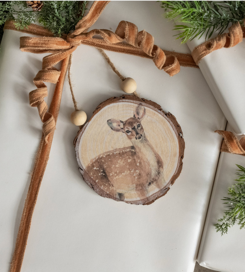Animal Wood Slice Ornament
