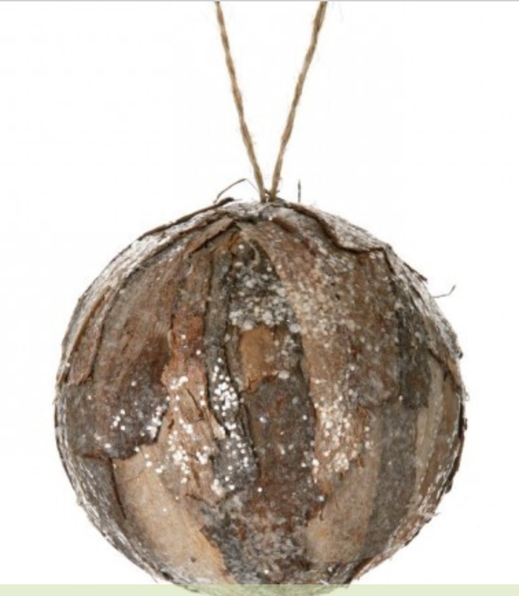 Frosted Natural Ball Ornament