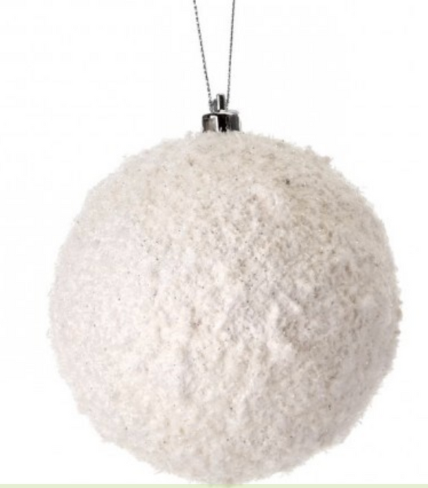 Frosted Snowball Ornament