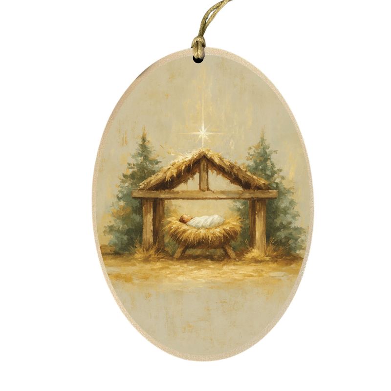 Manger Nativity Ornament