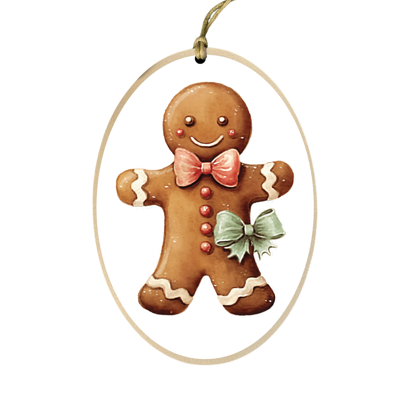 Gingerbread Man with Bow Ornament