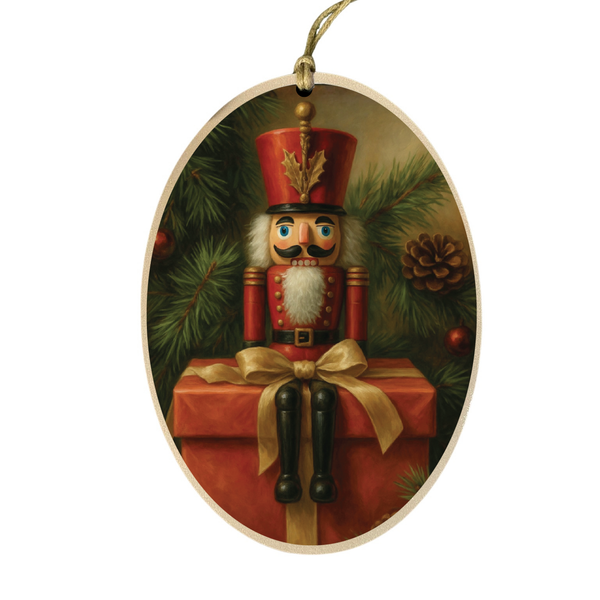 Nutcracker on a Gift Ornament