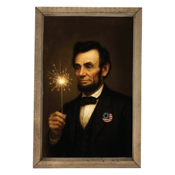 Abraham Lincoln with Sparkler <br>Framed Art