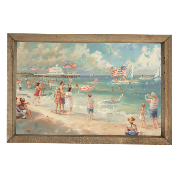Americana Beach <br>Framed Art