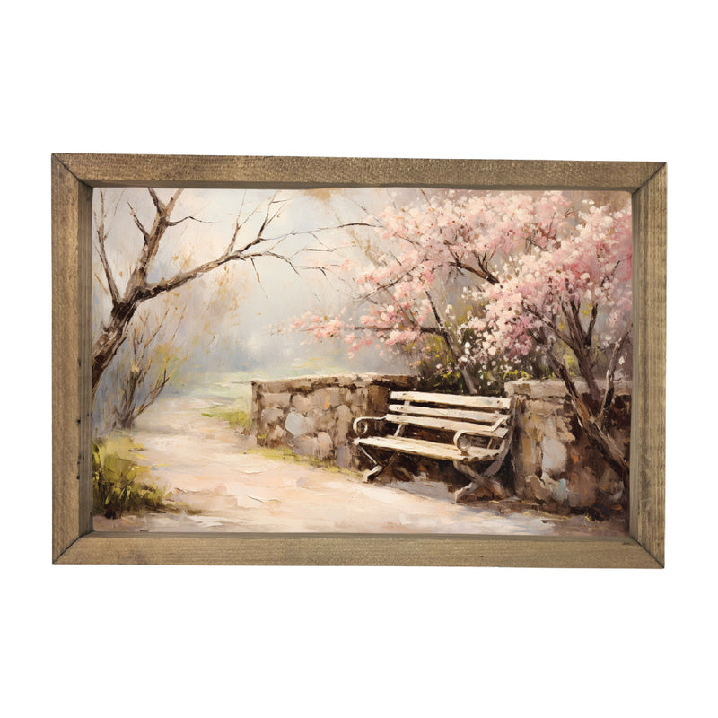 Springtime Bench <br>Framed Art