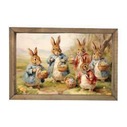 Bunnies with Flower Baskets <br>Framed Art