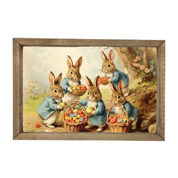 Bunnies with Flower Baskets 2 <br>Framed Art