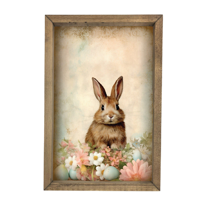 Bunny in Flower Field <br>Framed Art