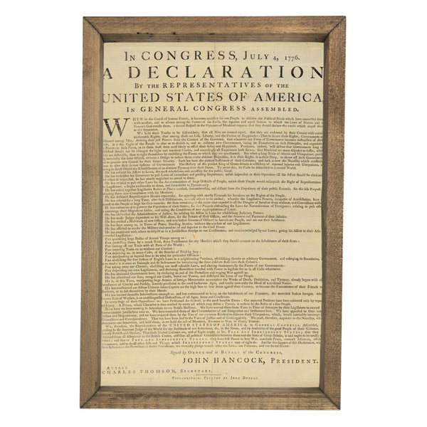 Declaration of Independence <br>Framed Art