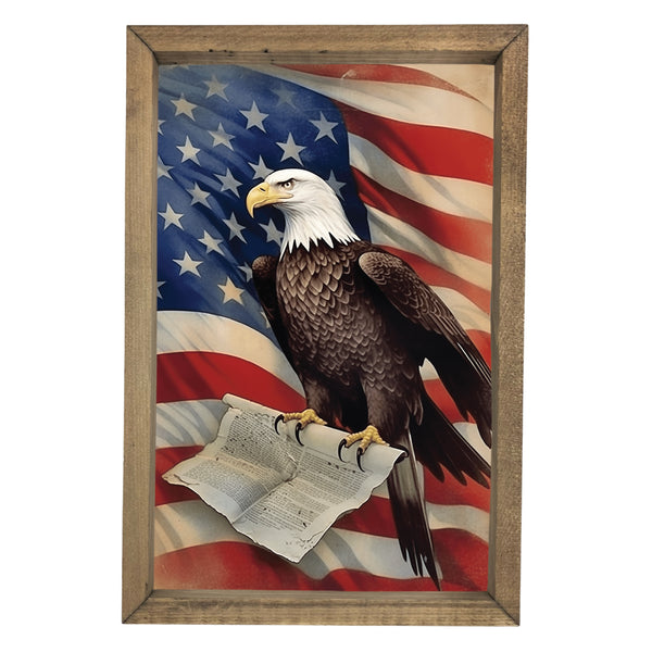Eagle with Flag <br>Framed Art