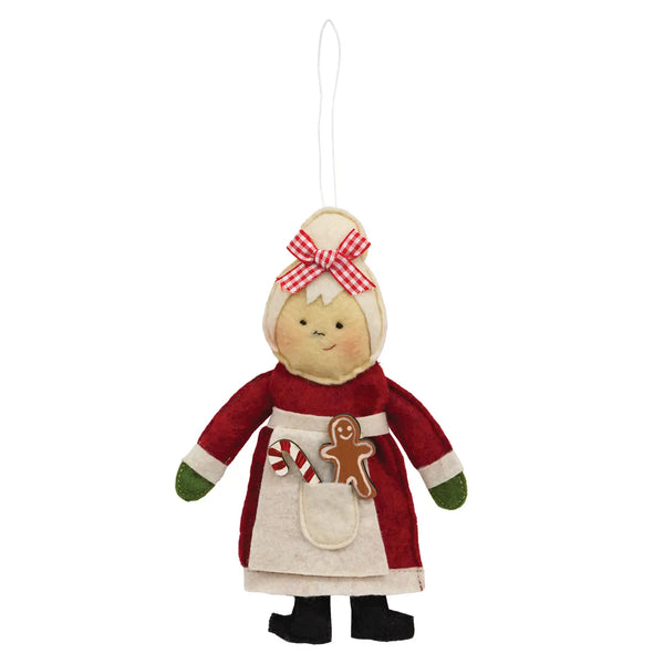 Stuffed Felt Mrs. Claus Ornament