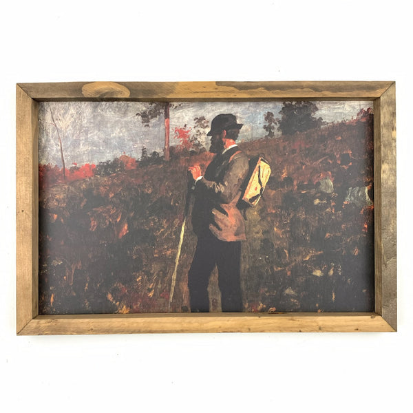 A Man with a Knapsack <br>Framed Art