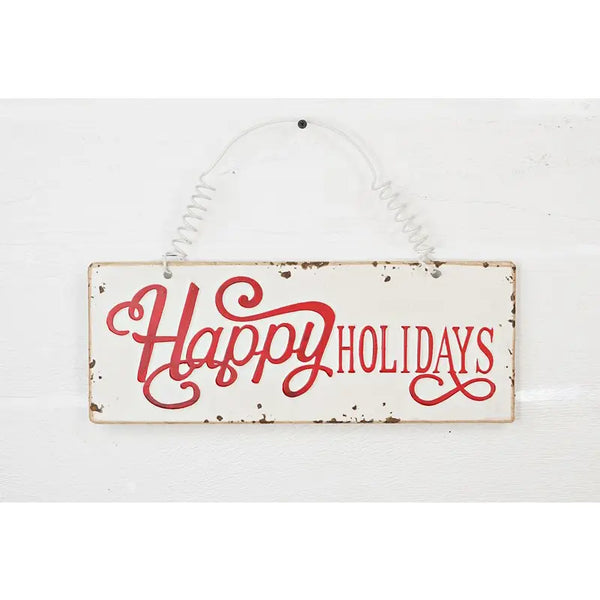 Happy Holidays Metal Plaque