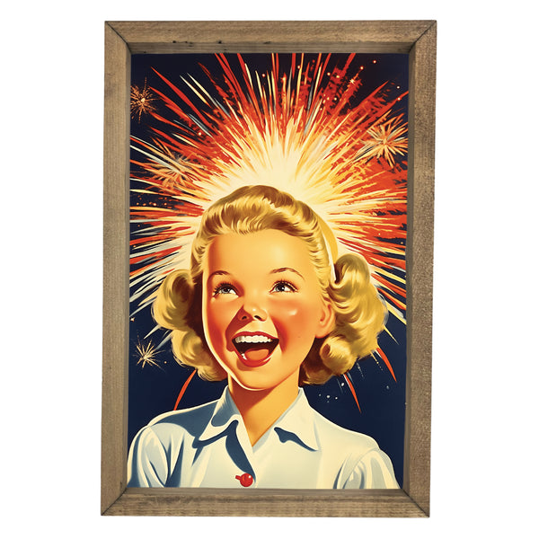 Girl with Firework <br>Framed Art