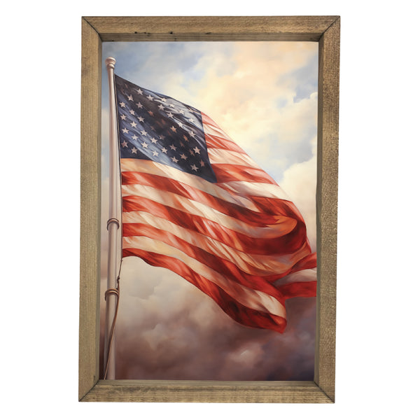 Flag in Clouds <br>Framed Art