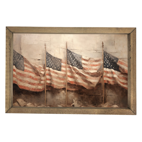 Four Watercolor Flags <br>Framed Art