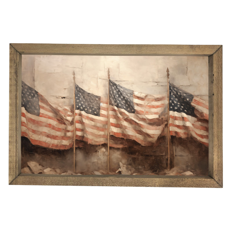 Four Watercolor Flags <br>Framed Art