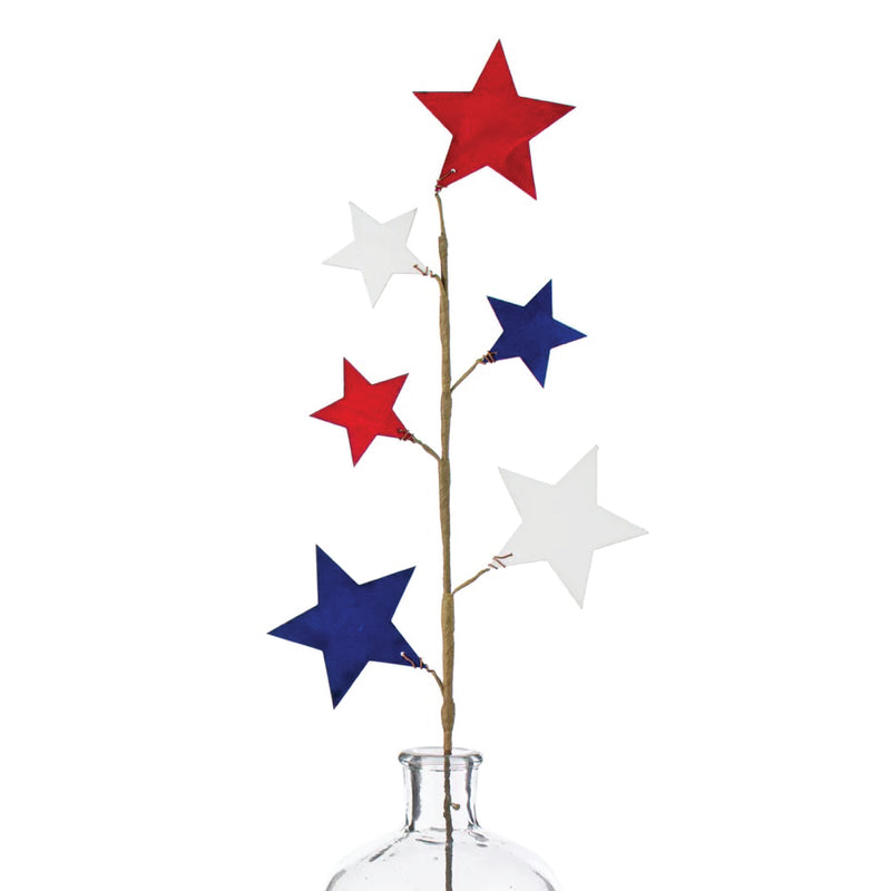 Red White Blue Wood Stars Spray