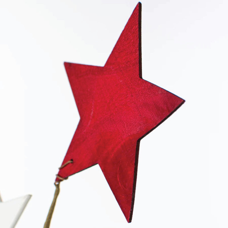 Red White Blue Wood Stars Spray