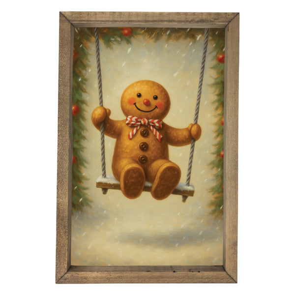 Gingerbread on a Swing <br>Framed Art