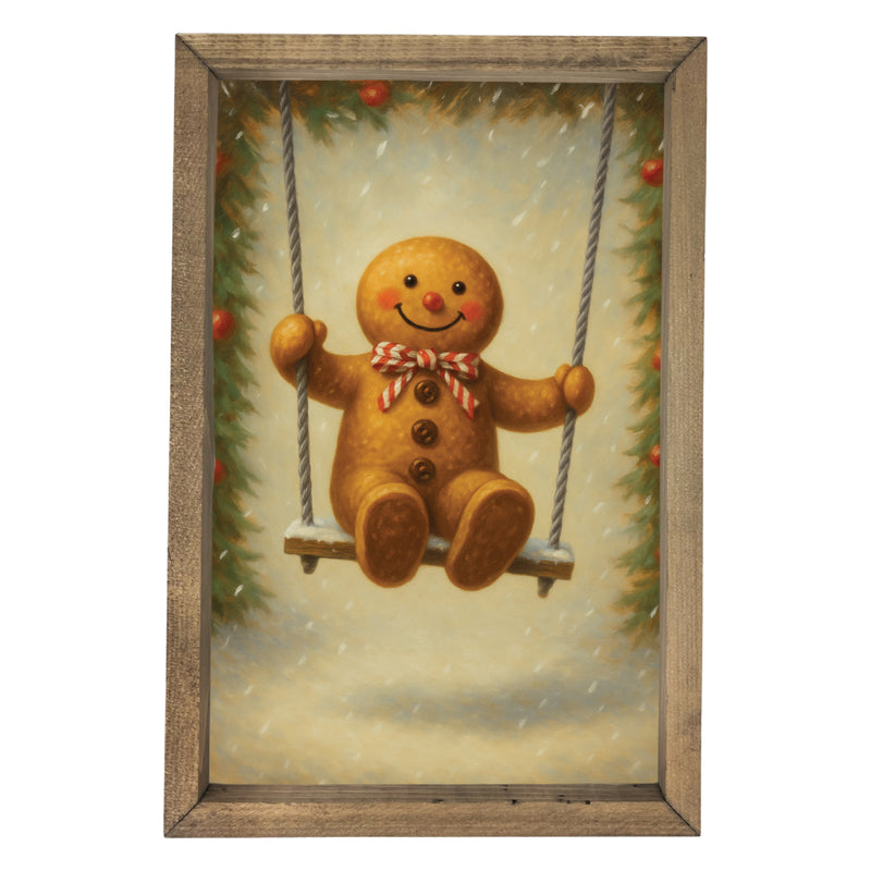 Gingerbread on a Swing <br>Framed Art