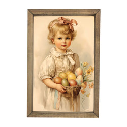 Girl with Easter Basket <br>Framed Art