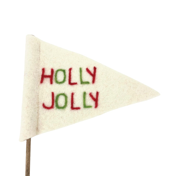 Holly Jolly Felt Flag