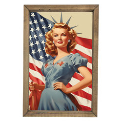 Vintage Lady Liberty <br>Framed Art