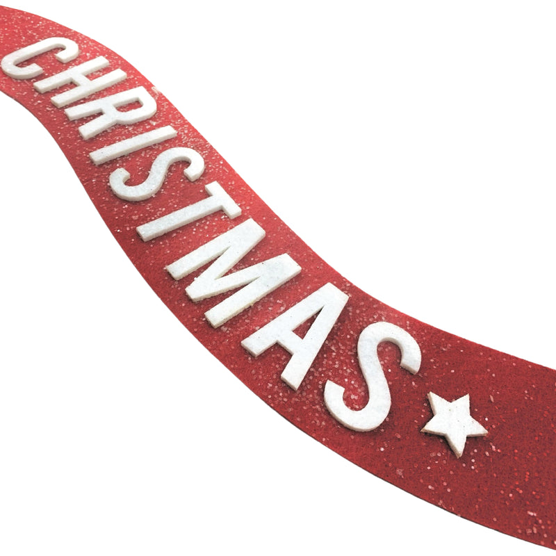 Merry Christmas Glitter Wave Sign